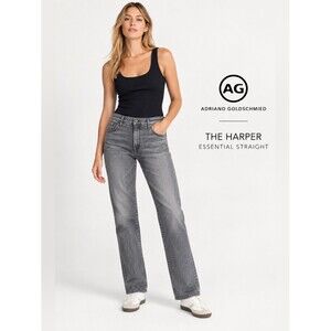 AG Adriano Goldschmied The Harper Essential Straight Jeans Gray 27R
